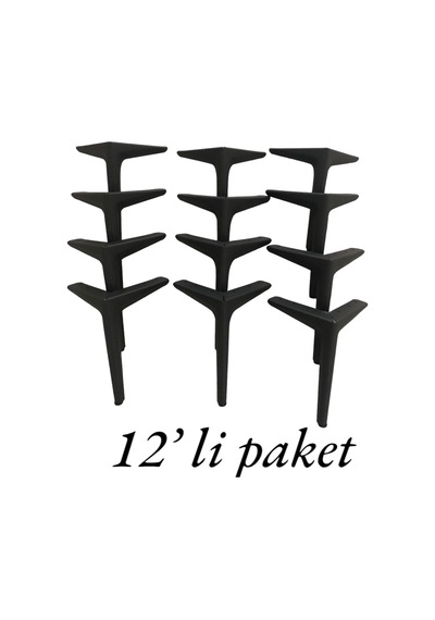 Yaren Home Dizayn Metal Koltuk, Kanepe, Dolap, Berjer, Tv Ünitesi Ayağı 20cm Siyah Model 6