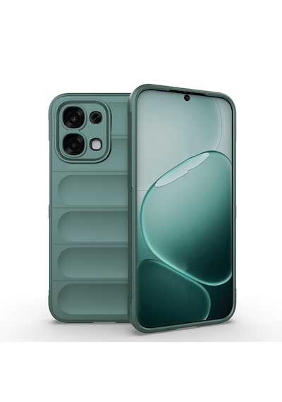Oppo A6 Pro Kılıf Darbe Emici Kamera Korumalı Esnek Tpu Oyuklu Arka Yüzey Tasarımlı Zore Etnik Silikon Kapak Koyu Yeşil