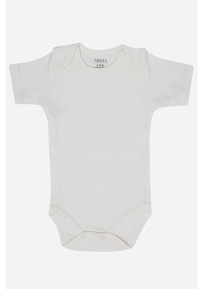 Terrien Delux Serisi %100 Organik Pamuklu Beyaz Kısa Kollu Bebek Body 5'li Paket Unisex Giyim Çocuk