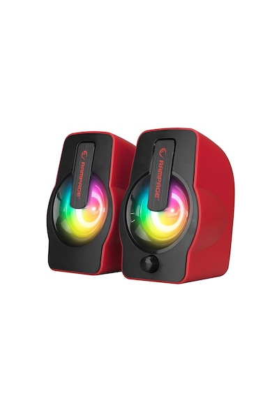 Kırmızı - Rgb Işıklı 1+1 Hoparlör Speakaer Set Usb Kablo 2.0 Multimedya - 6w