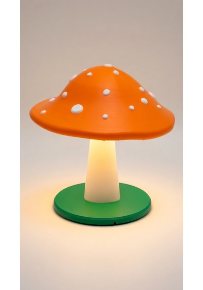 Dekoratif Mantar Gece Lambası - 3d Tasarım Estetik Oda Dekoru - Hediyelik Masa Lambası Mood Light Turuncu