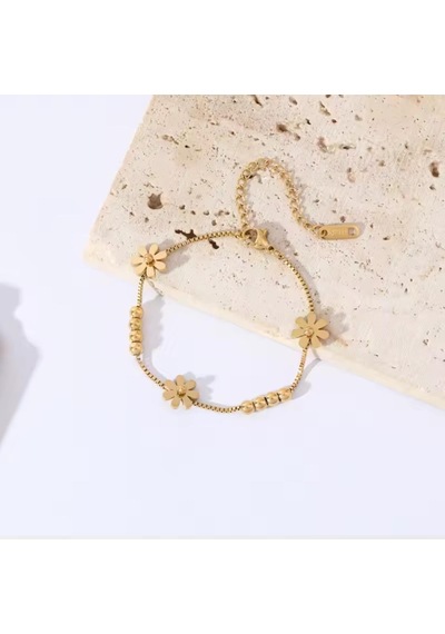 Çiçek Gold Çelik Bileklik Sns098 Gold