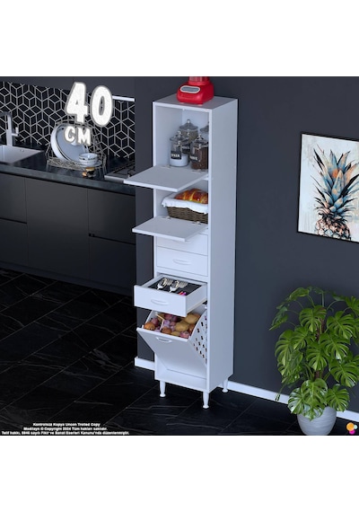 Modilayn Ediz Fırın Bölmeli 2 Kapaklı Sepetli Çekmeceli Çok Amaçlı Dolap - Mutfak Robotu Ve Kahve Köşesi 40 Cm Beyaz Modilayn Ediz Fırın Bölmeli 2 Kapaklı Sepetli Çekmeceli Çok Amaçlı Dolap - Mutfak Robotu Ve Kahve Köşesi 40 Cm Beyaz