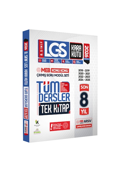 2026 LGS 8.Sınıf MEB Çıkmış Soru Bankası Konu Konu TÜM DERSLER TEK KİTAP Son 8 Yıl Video/PDF Çözümlü
