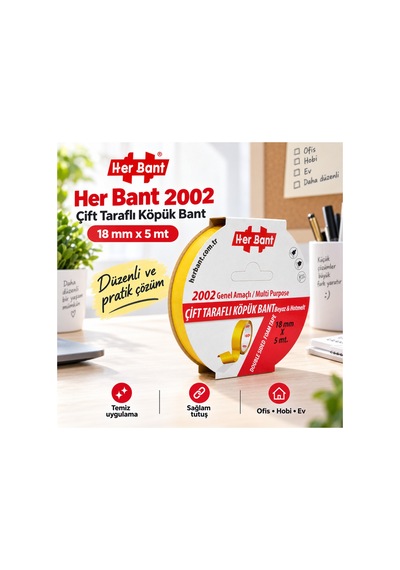 Çift Taraflı Köpük Bant 18 Mm X 5 Mt Diğer