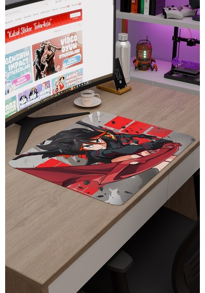Kill La Kill Kaymaz Dikişli Kauçuk Oyuncu Mousepad V1 - 48x40 Xl Gaming Mouse Pad Fare Altlığı