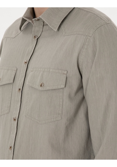 Pierre Cardin Erkek Açık Haki Gömlek Jean 50305630-vr183 Açık Haki