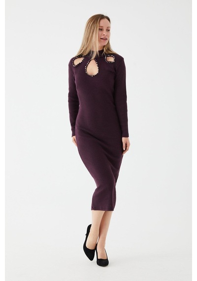 Zhlbutik Damla Yaka Kaşkorse Elbise 001