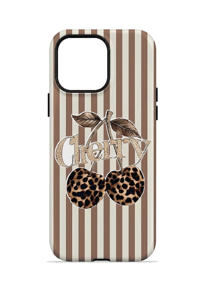 Velvoria Valestra Cherry Leopar Apple iPhone Uyumlu 14 Pro Darbe Korumalı Kılıf Valestra Select - Cherry Leopar