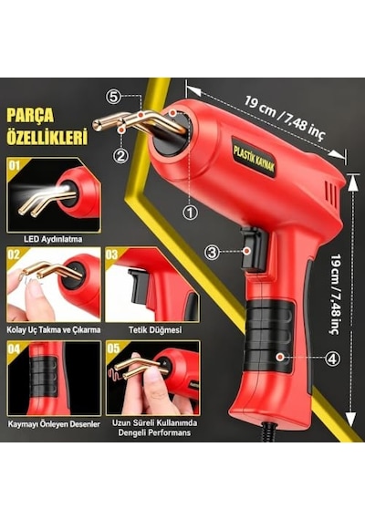 Valkyrie 200w Plastik Kaynak Makinesi 1000 Zımba Uçlu Çantalı Tamir Seti Düzleştirme Başlıklı