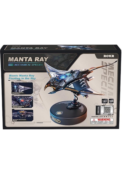 Rokr Mı06 Manta Ray Dıy Mechanical 3d Puzzle Maket Model Seti 3d Model Kit Detaylı Dekoratif Hobi Seti Hareketli Ve Işıklı