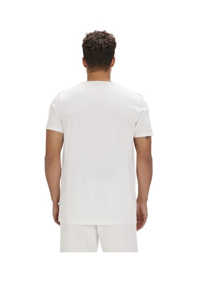 Erkek Baskılı Bisiklet Yaka T-shirt Beyaz
