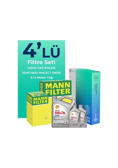 Mann Citroen Jumper 2.2 Dizel Filtre Bakım Seti Shell Motor Yağlı (2014-2016) 4 Lü