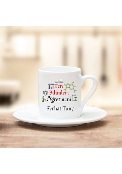 Fen Bilimleri Öğretmeni Hediye Türk Kahvesi Fincanı