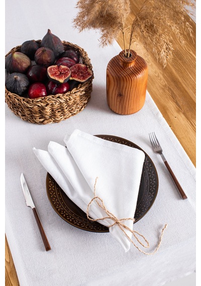 Wellstil Premium Keten Peçete 2'li 40 x 40 Beyaz