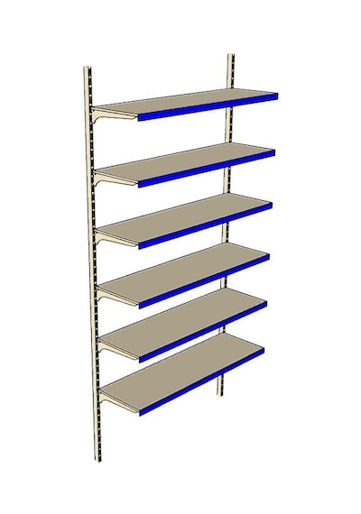 6 Katlı Duvara Monte, Standart Market Rafı Sarı-30x75 Cm Sarı
