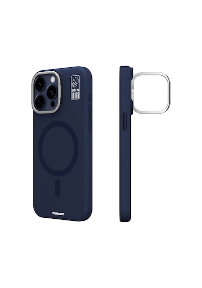Apple Uyumlu iPhone 15 Pro Max Kılıf Magsafe Özellikli Kamera Standlı Silikon Youngkit Bitty Cream Kapak