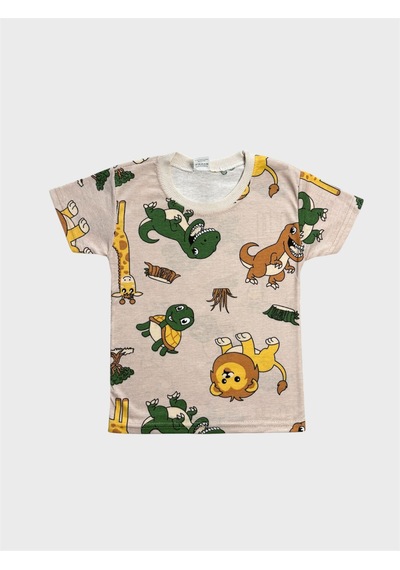 Aliş Kids Erkek Çocuk Pamuklu Bej Rengi Safari Desenli Kısa Kollu Şortlu Yazlık Pijama Takımı Aliş Kids Erkek Çocuk Pamuklu Bej Rengi Safari Desenli Kısa Kollu Şortlu Yazlık Pijama Takımı