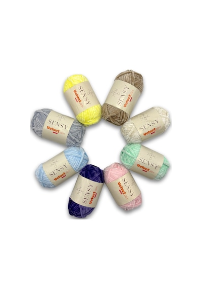 Sensy Velvet Slim Mini Paket Örgü İpliği Kadife İpliği Amigurumi İpliği Set Pastels