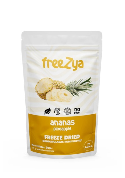 Freezya Freeze Dried Dondurularak Kurutulmuş Ananas - 20 Gr