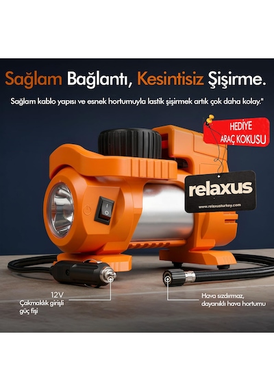 Araç Çakmak Girişli Dijital Hava Kompresörü Lastik Şişirme Pompası 12v Taşınabilir Oto Kokusu