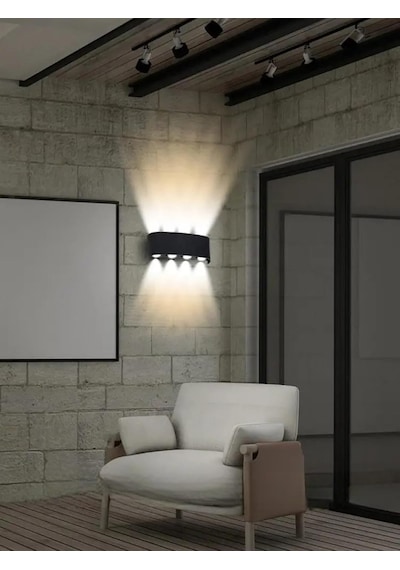 Kapri 15w Dekoratif Çift Yönlü Led Duvar Apliği - 8 Led'li Modern Tasarım, Cata Dış Ve İç Mekan Diğer