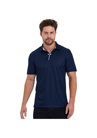 Erkek Kısa Kol Polyester Polo Yaka Fonksiyonel Tişört Dark Navy Lacivert
