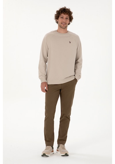 U.S. Polo Assn. Erkek Regular Fit Bisiklet Yaka Taş İnce Basic Sweatshirt 50313752-VR049