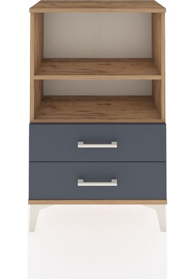 Arges Komodin 2 Raflı 2 Çekmeceli 60x30x96 Çam-antrasit Çam