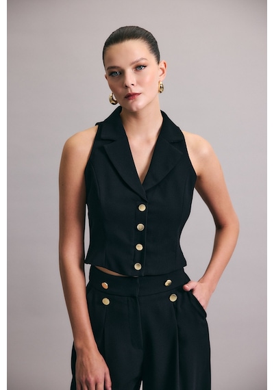 Sateen Eva Yelek - Siyah-136981 Siyah
