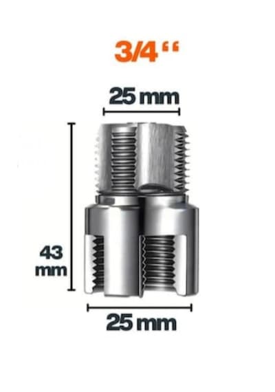 3/4 25 Mm İç Dış Plastik Boru Diş Açma Seti 3/4 İnç Borularla Uyumlu