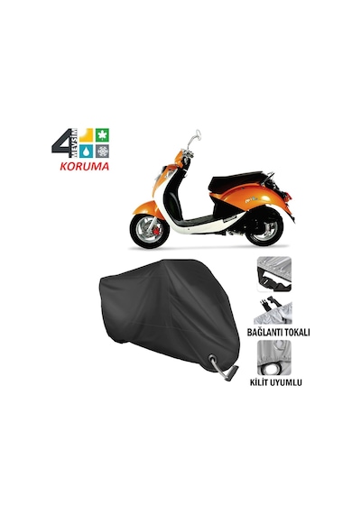 Sym Mio 100 Motosiklet Brandası ( Kilit Uyumlu - Siyah