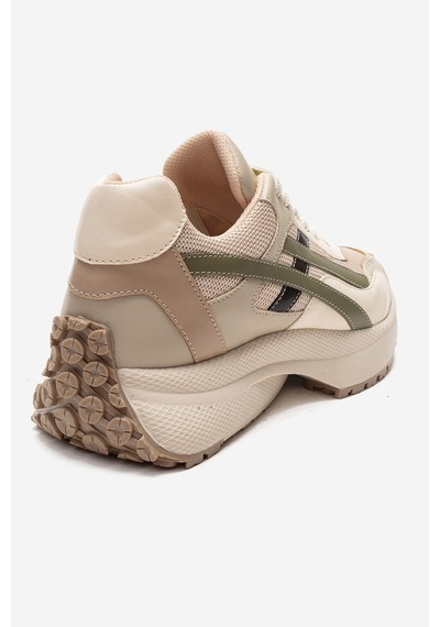 Calına Bej Yeşil Kadın Sneaker Bej - Yeşil