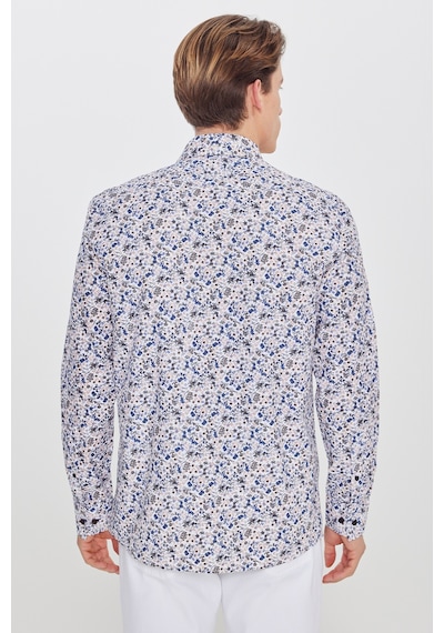 AC&Co / Altınyıldız Classics Erkek Beyaz Lacı Pamuklu Slim Fit Dar Kesim Büyük İtalyan Yaka Baskılı Gömlek Beyaz Lacı AC&Co / Altınyıldız Classics Erkek Beyaz Lacı Pamuklu Slim Fit Dar Kesim Büyük İtalyan Yaka Baskılı Gömlek Beyaz Lacı