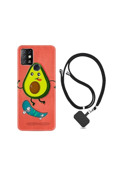 Infinix Hot 10 Kılıf Boyun Askılı Avokado Skate 1741