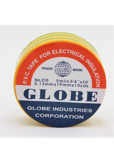 Globe Pvc Elektrik İzolasyon Bant "0.13x19x10yrds" Sarı-yeşil