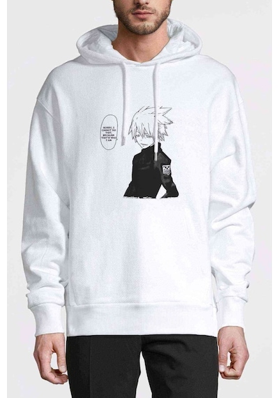 Anime Tokyo Ghoul Anteiku Baskılı Beyaz Erkek Örme Kapşonlu Sweat (531041008)