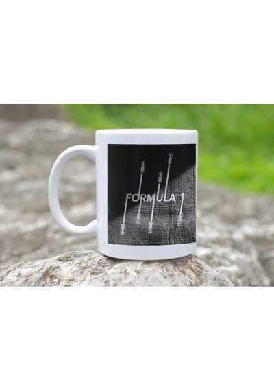 Formula 1 Kupa Bardak Vites Şekilli Siyah-beyaz Minimal Yarış Tutkusu F1 Tasarım Kupa Beyaz