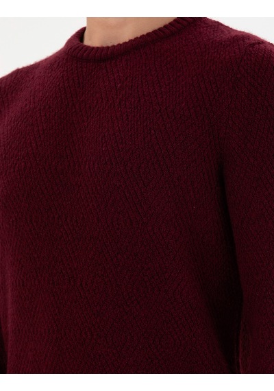 U.S. Polo Assn. Erkek Regular Fit Bisiklet Yaka Bordo Kazak 50297049-VR014