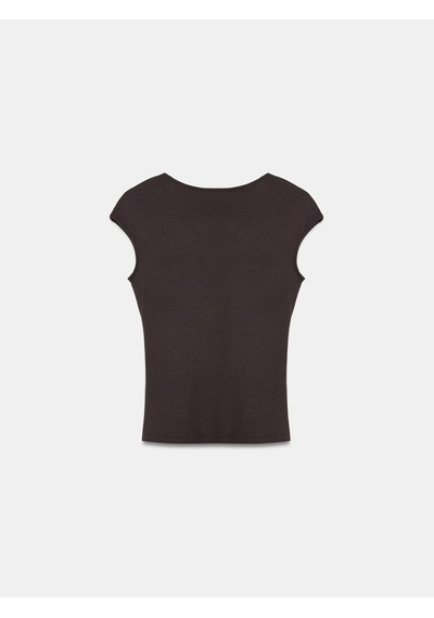 Dilvin 32901 Aksesuar Detaylı T-shirt-koyu Kahve