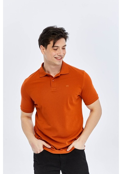 Süvari Slim Kiremit Erkek Polo Yaka T-shirt Ts1014000474