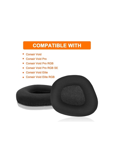Corsair Void & Corsair Void Pro Rgb Kablolu/kablosuz Oyun Kulaklıkları İçin Yedek Kulak Pedleri Minderleri Siyah Ağ Kumaşlı, Hafızalı Köpük