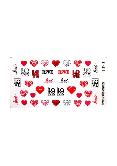 Love ve Kalp Tırnak Dövme Tirnak Sticker 1070