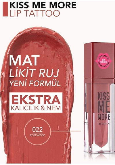 Flormar Uzun Süre Kalıcı Mat Ruj - Kiss Me More-022 Rosewood-8682536040891