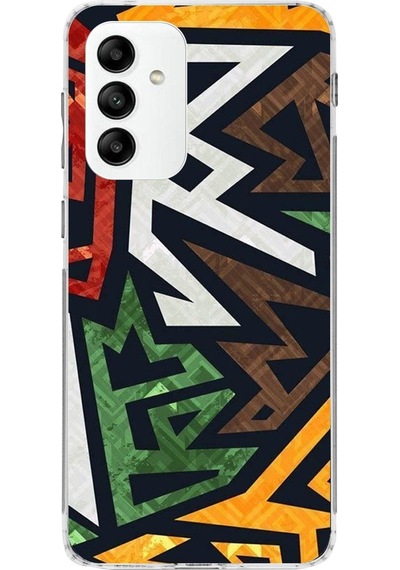 Samsung Galaxy Uyumlu M23 Kapak Soyut Grafiti Tasarımlı Şeffaf Kılıf Şeffaf