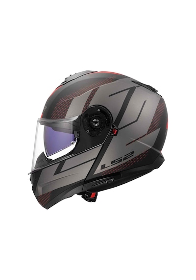 Ls2 Strobe 2 Code Çene Açılır Kask Mat Siyah Gri