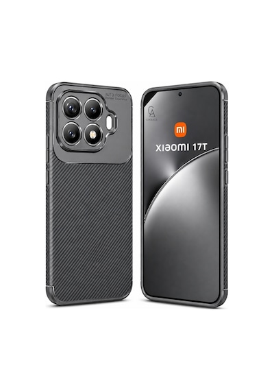 Xiaomi Mi 17t Uyumlu Kılıf Karbon Tasarım Kamera Korumalı Silikon Telefon Kılıfı Kapak Gri