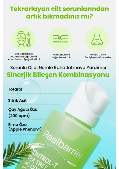 Akneye Eğilimli Cilde Uygun Temizleme Jeli Realbarrıer Control-t Tea Tree Ac Cooling Cleansing Gel