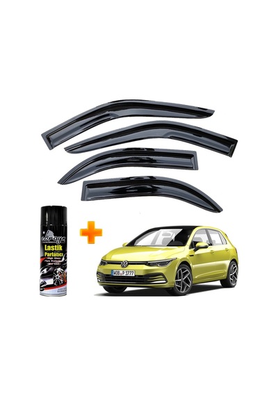 Vw Golf 8 Mügen Cam Rüzgarlığı 2020 Sonrası 4 Lü Takım +500ml Lastik Parlatıcı