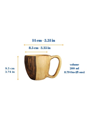 Kuksa Büyük Boy 260 Ml Ceviz Çok Renkli